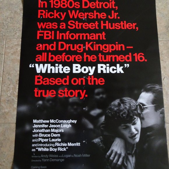 WHITE BOY RICK - MOVIE POSTER WITH RICHIE MERRITT AND MATTHEW MCCONAUGHEY - Picture 1 of 4